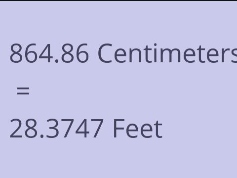 864.86 CM TO FEET