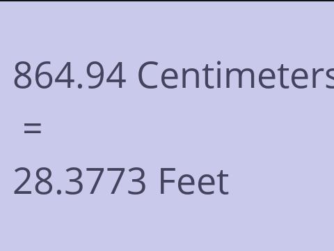 864.94 CM TO FEET