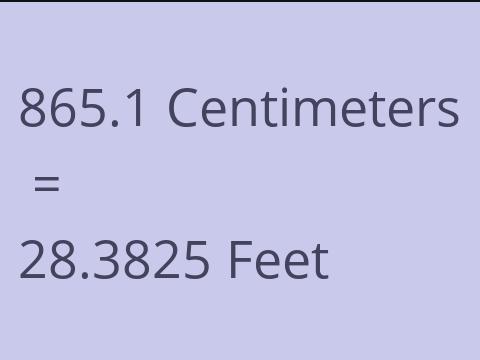 865.1 CM TO FEET