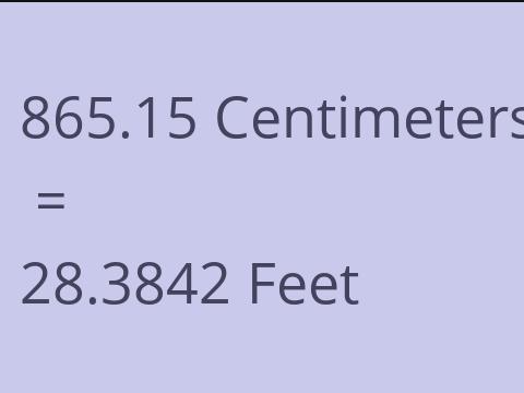 865.15 CM TO FEET