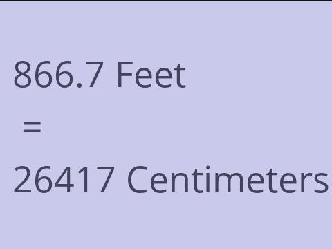 866.7 FEET TO CM