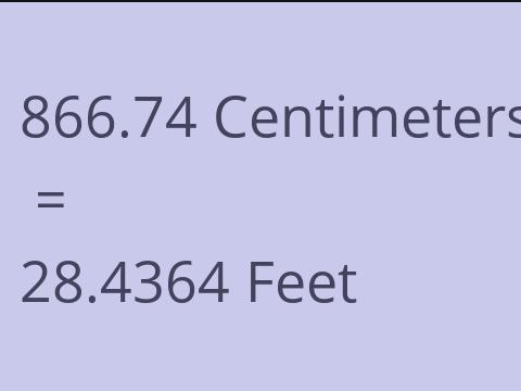 866.74 CM TO FEET