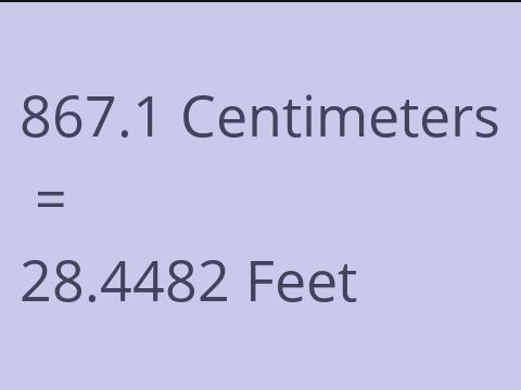 867.1 CM TO FEET