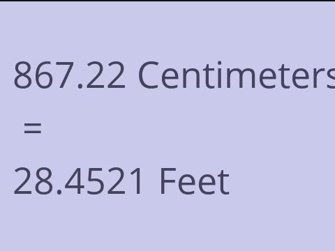 867.22 CM TO FEET