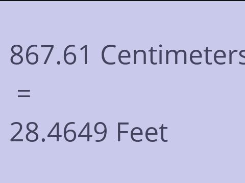 867.61 CM TO FEET