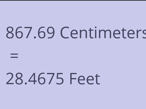 867.69 CM TO FEET