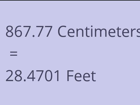 867.77 CM TO FEET