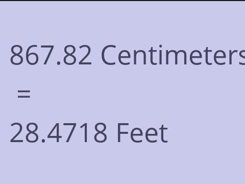 867.82 CM TO FEET