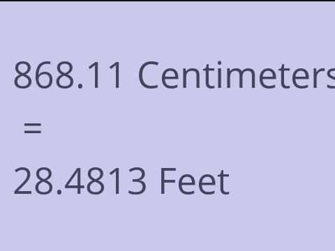 868.11 CM TO FEET