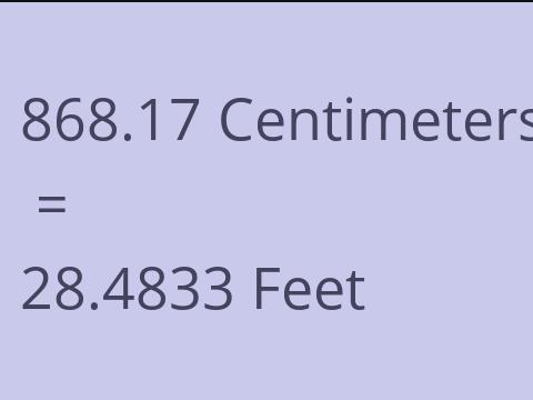 868.17 CM TO FEET