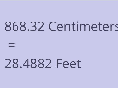 868.32 CM TO FEET