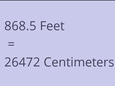 868.5 FEET TO CM