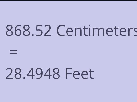 868.52 CM TO FEET