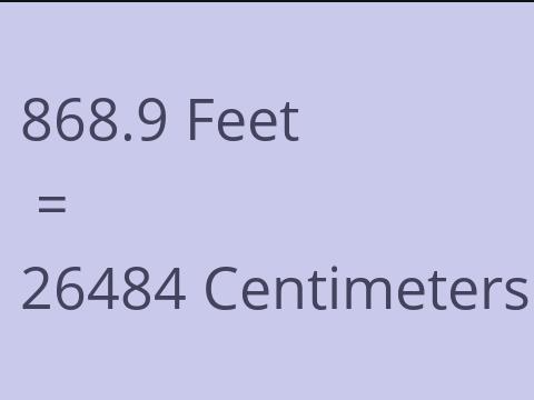 868.9 FEET TO CM