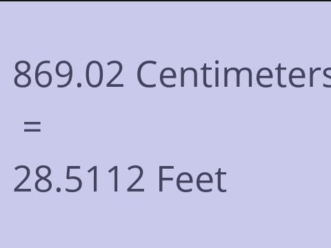 869.02 CM TO FEET