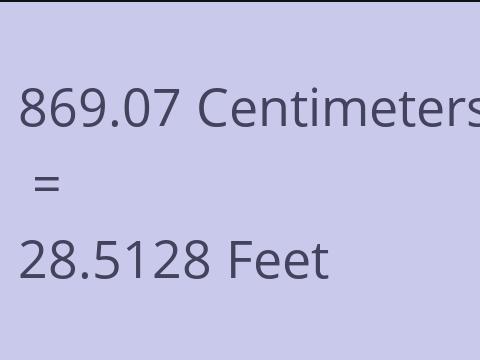 869.07 CM TO FEET