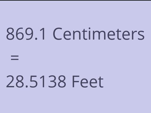 869.1 CM TO FEET