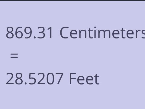 869.31 CM TO FEET