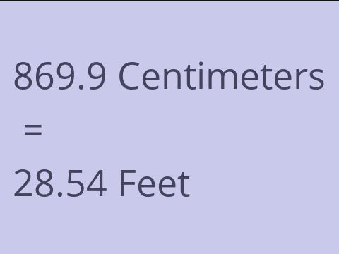 869.9 CM TO FEET