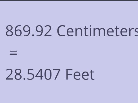 869.92 CM TO FEET