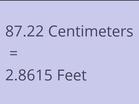 87.22 CM TO FEET