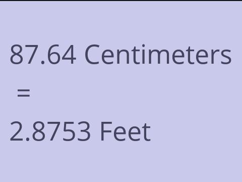 87.64 CM TO FEET