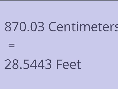 870.03 CM TO FEET