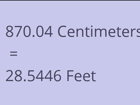 870.04 CM TO FEET