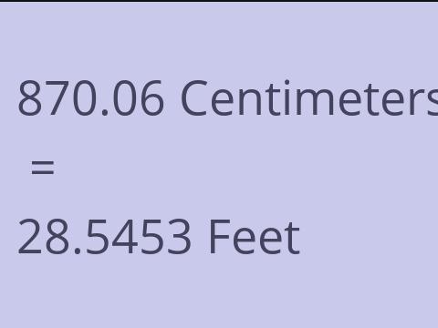 870.06 CM TO FEET