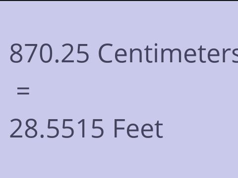 870.25 CM TO FEET