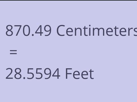 870.49 CM TO FEET