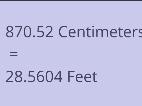 870.52 CM TO FEET