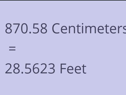 870.58 CM TO FEET