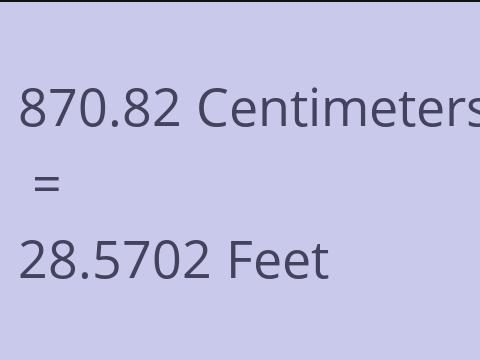 870.82 CM TO FEET