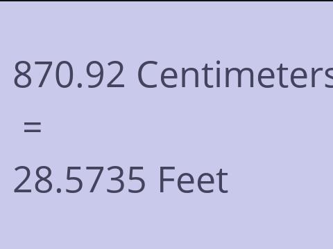 870.92 CM TO FEET