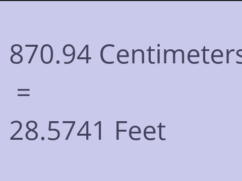 870.94 CM TO FEET