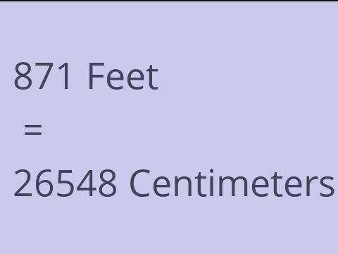 871 FEET TO CM