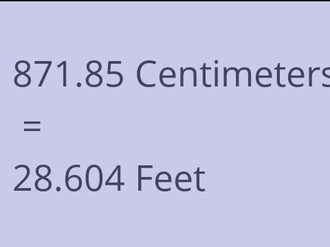 871.85 CM TO FEET