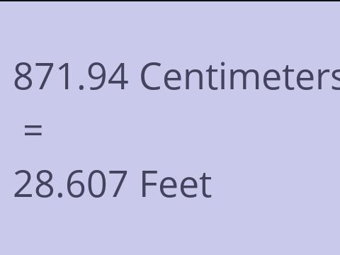 871.94 CM TO FEET