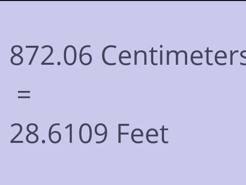 872.06 CM TO FEET