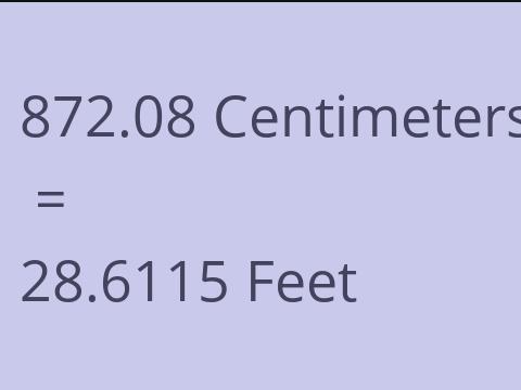 872.08 CM TO FEET