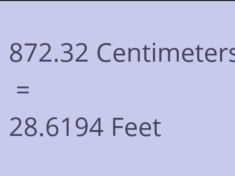 872.32 CM TO FEET