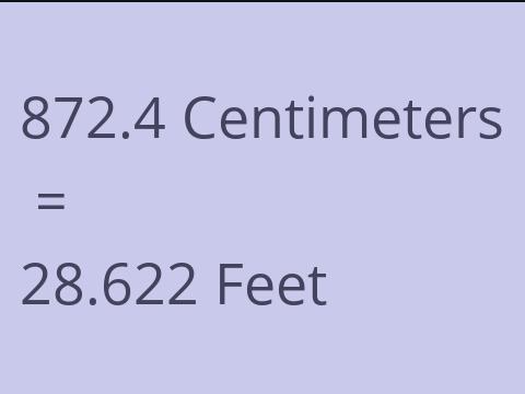 872.4 CM TO FEET