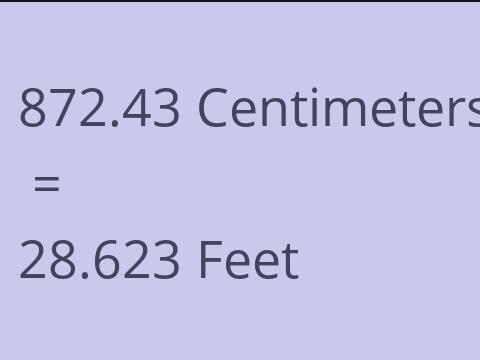 872.43 CM TO FEET