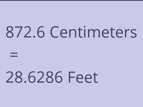 872.6 CM TO FEET