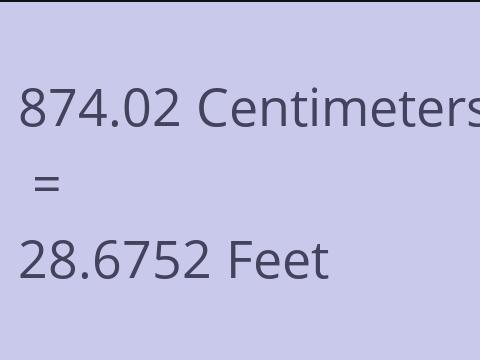 874.02 CM TO FEET