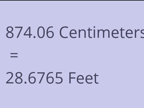 874.06 CM TO FEET