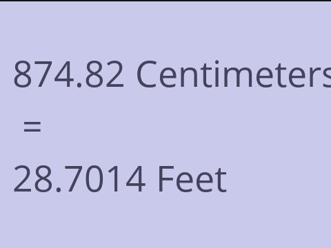 874.82 CM TO FEET