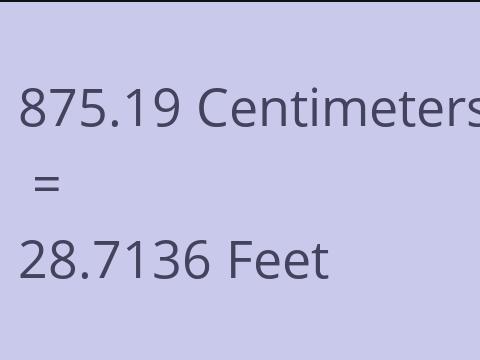 875.19 CM TO FEET