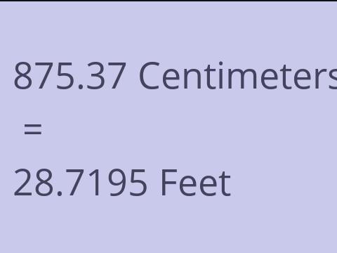 875.37 CM TO FEET